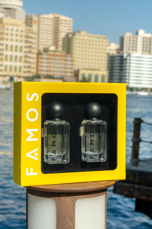 FAMOS Layering Gift Set: Nomadic Santal & Sicilian Zest – Citrus Sandalwood Perfume Set